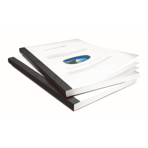 CoverBind Black Linen Thermal Binding Covers with Clear Front