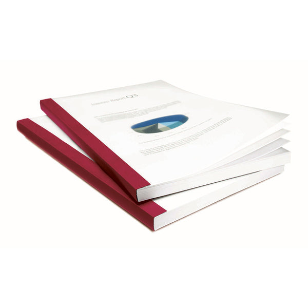 CoverBind Burgundy Linen Thermal Binding Covers with Clear Front