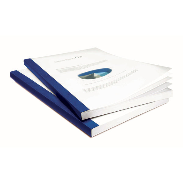 CoverBind Navy Blue Linen Thermal Binding Covers with Clear Front